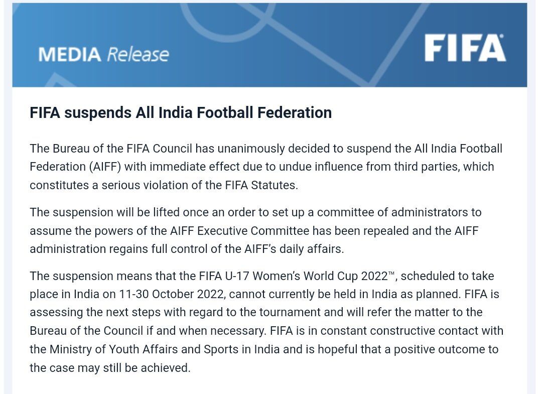 fifa banned india