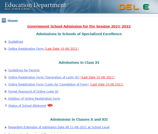 EWS Online registration Page