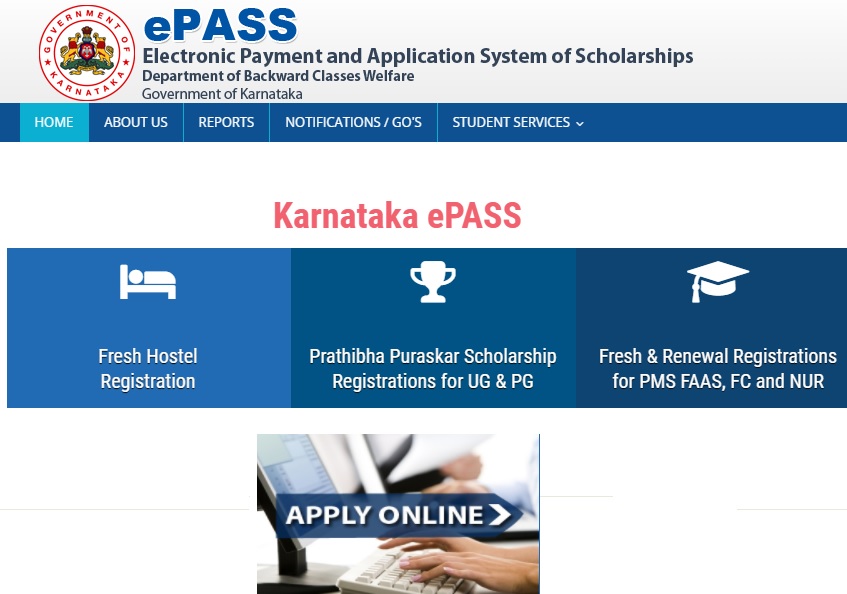 Epass Karnataka Scholarship 2022 - karepass.cgg.gov.in Application Form, Status