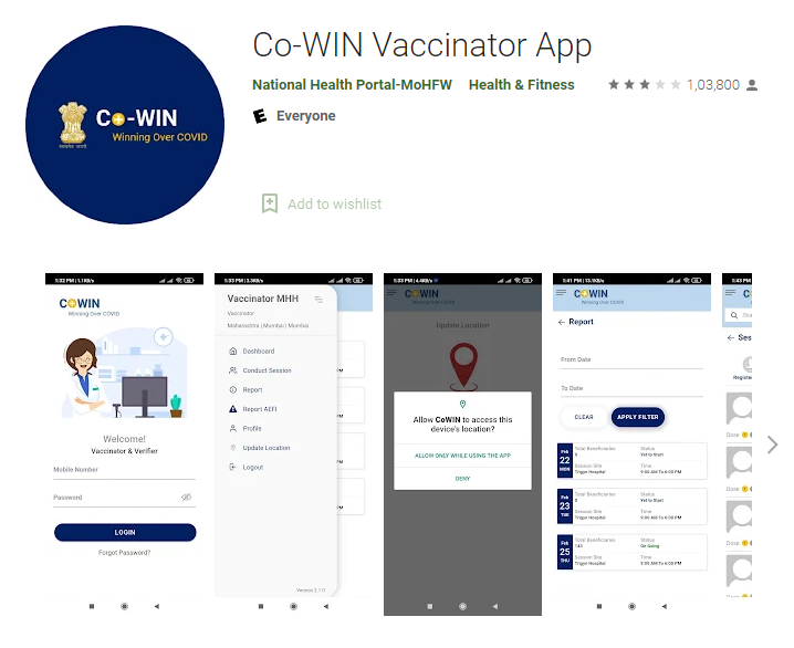 cowin vaccinator app