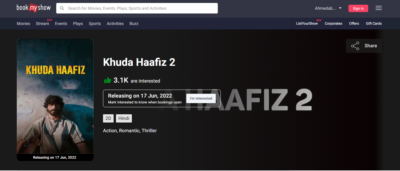 Khuda haafiz online booking