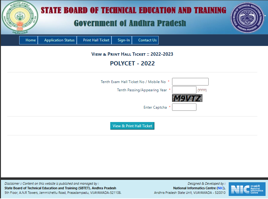 Polycet Hall Ticket Download